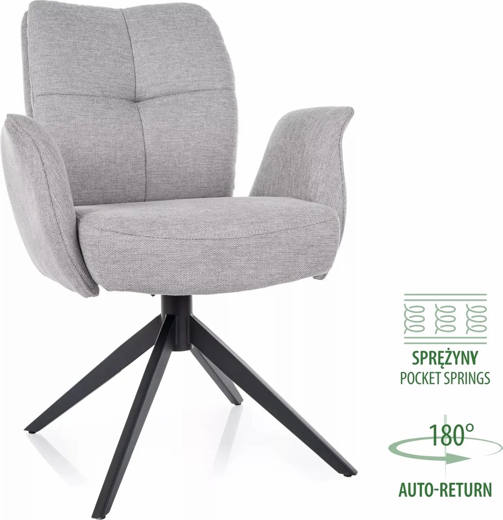 Sedia Wing Brego grigio chiaro – 66x45x90 cm