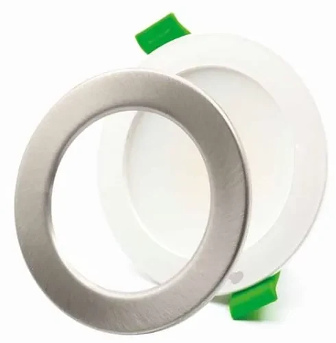 DORY Faretto LED tondo bianco 6W RGB dimmerabile ghiera nikel lucido inclusa