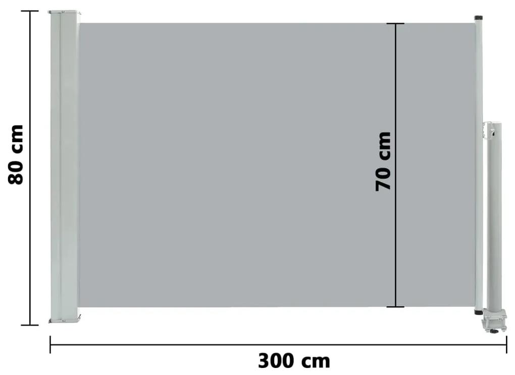 Tenda Laterale Retrattile per Patio 80x300 cm Grigia