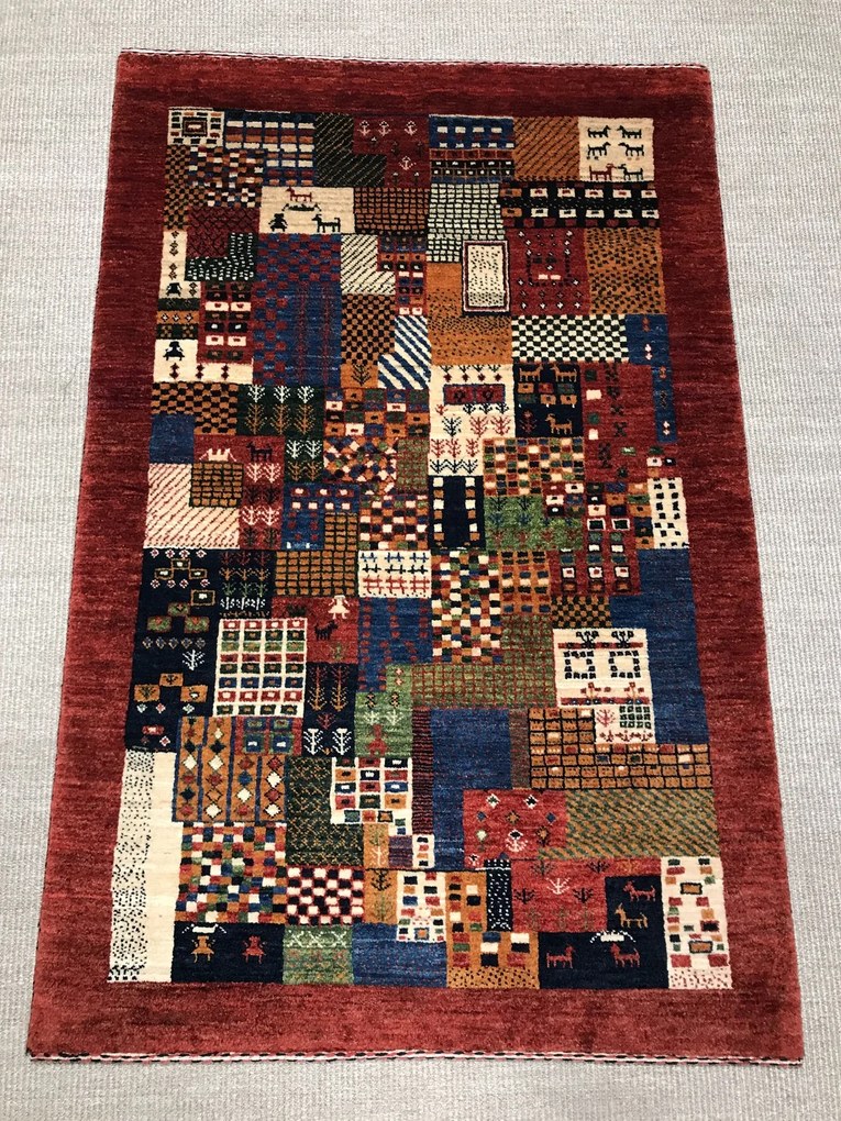 Loribaft Tappeto persiano 100x150 Verde (Iran) Annodato A Mano