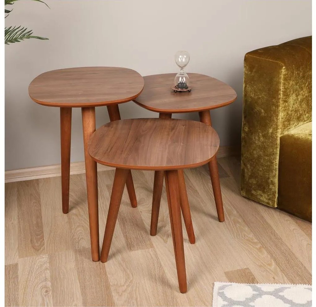 SET 3x Tavolino TYN marrone