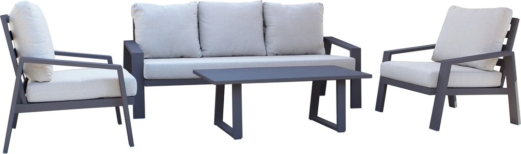 PERCY - salotto da giardino in alluminio 5 posti