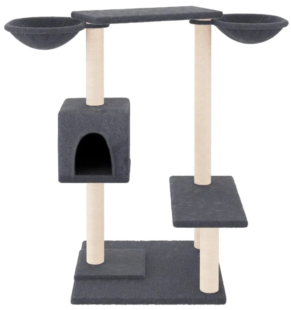 Albero per gatti con tiragraffi grigio scuro 82 cm