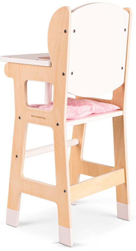 Seggiolone pappa in legno con cuscino - per bambole