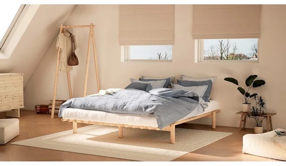 Letto matrimoniale in legno di pino con griglia 140x200 cm Pace - Karup Design