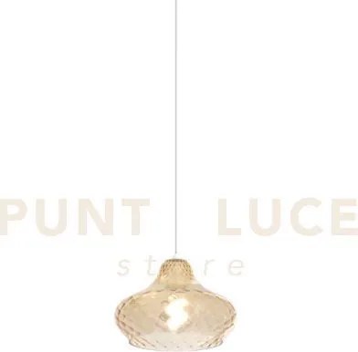 Sospensione in vetro 1191 piccolo ambra 1 luce attacco e27 rosone d...