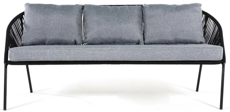 Divano da giardino nero a tre posti North - Bonami Selection