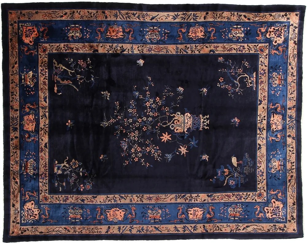 Peking Tappeto 350x280 Blu (Cina) Annodato A Mano