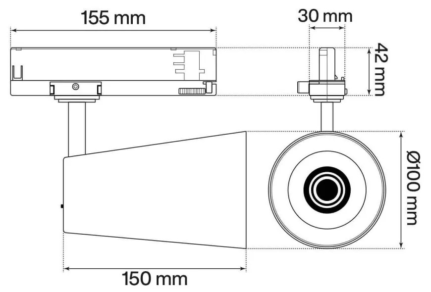 Faro LED 40W Trifase Rosa CRI92 Bianco Variabile 38° - Bridgelux LED Colore Bianco Variabile CCT