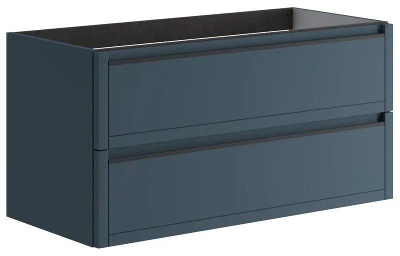 Mobile da bagno sotto lavabo TRATTO blu opaco L 99.5 x H 50 x P 45.5 cm 3 cassetti, lavabo non incluso