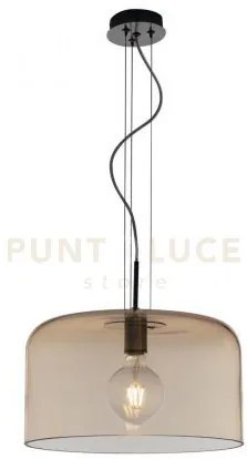 Lampadario a sospensione gibus ambra 1 luce attacco e27 35x35x150cm...