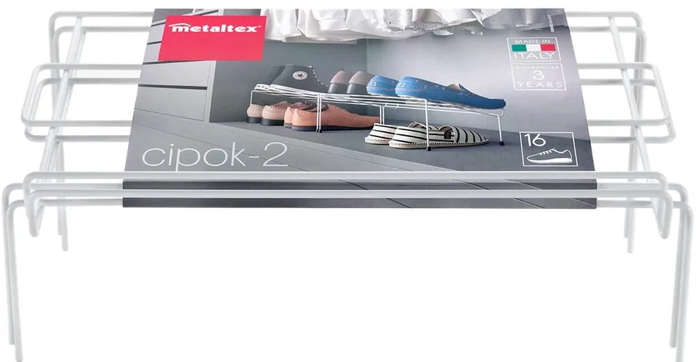 Set di 2 portascarpe in acciaio inox bianco Cipok - Metaltex