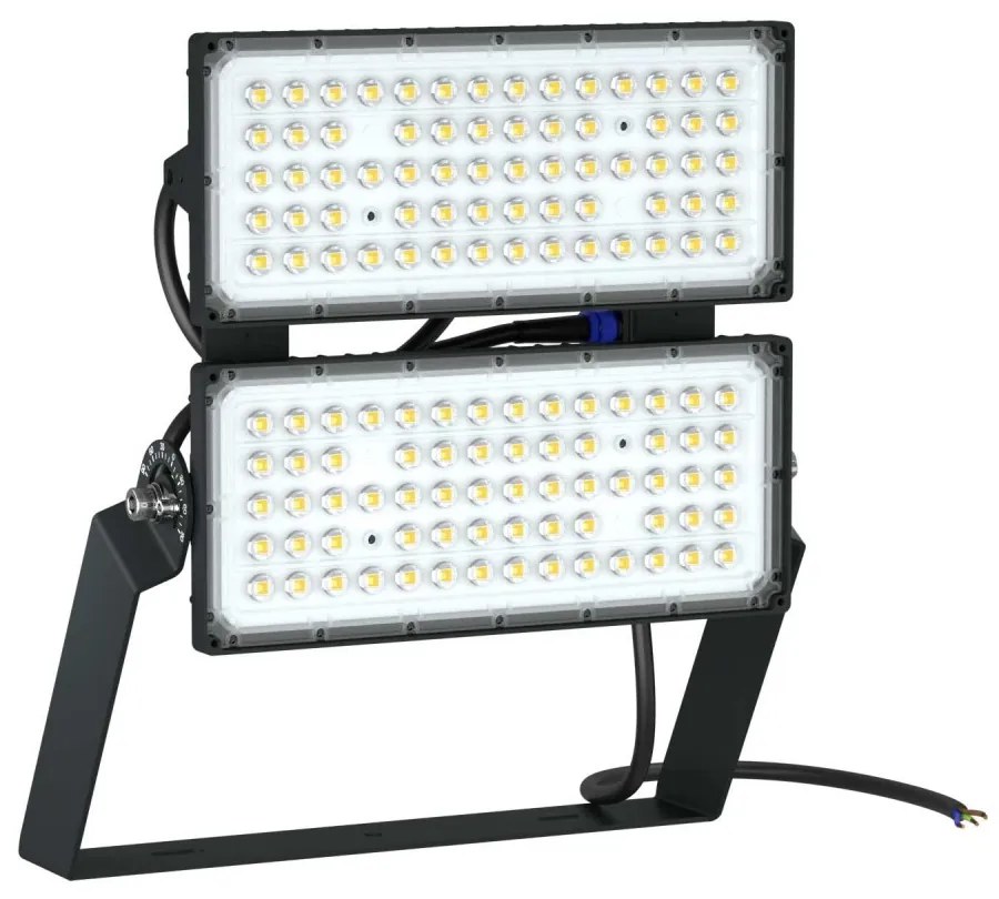 Faro Modulare LED 400W IP66, 167lm/W, No Flickering con driver Philips Colore Bianco Naturale 4.000K, Scegli l'angolo di illuminazione Asimmetrica 50°, Scegli le staffe dei moduli Fisse
