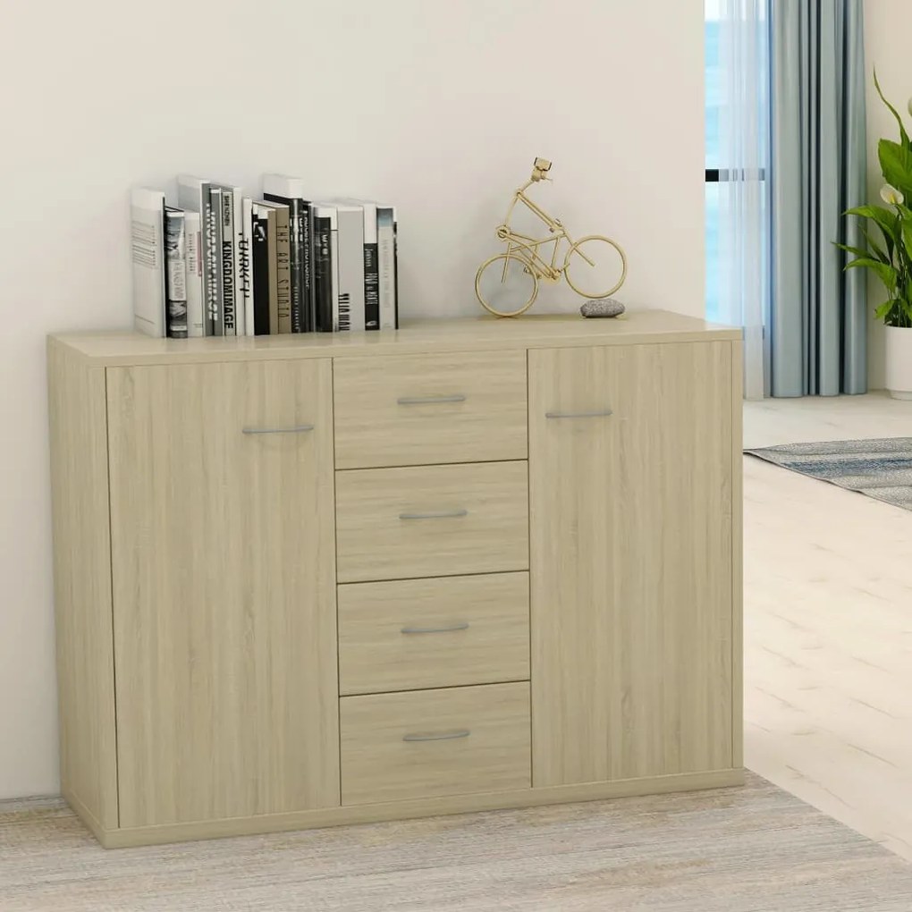 Credenza rovere sonoma 88x30x65 cm in truciolato