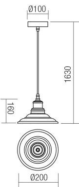 Redo 01-1293 - Lampadario a sospensione con filo SPINNER 1xE27/42W/230V