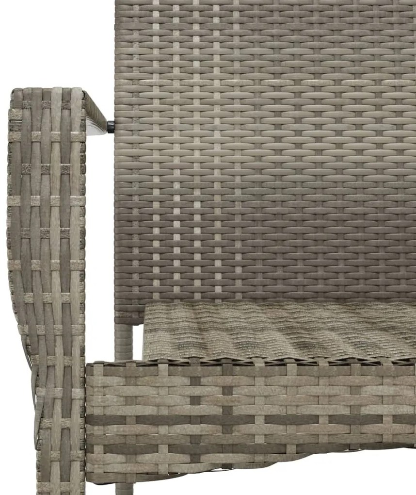 Sedie da Giardino con Cuscini 4 pz in Polyrattan Grigie