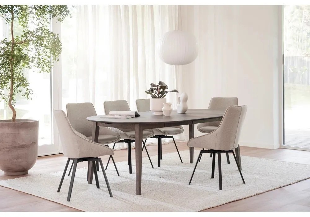 Tavolo da pranzo rotondo in rovere massiccio allungabile ø 120 cm Filippa – Rowico