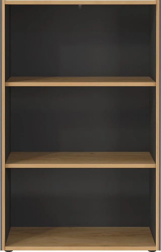 Libreria color antracite/di colore naturale con effetto rovere 75x120x40 cm Podium – Germania