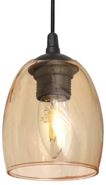 Lampadario a sospensione con filo BRILLANT 3xE27/15W/230V beige/limpido/grigio