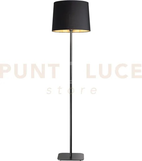 Nordik lampada da terra nera con paralume interno oro 1 luce attacc...