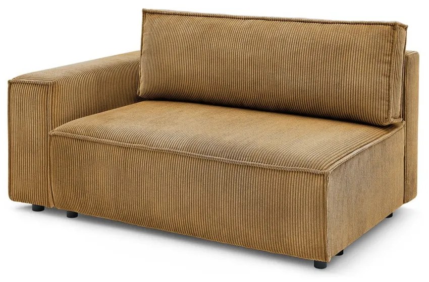 Modulo divano in velluto a coste color senape, angolo sinistro Nihad modular - Bobochic Paris