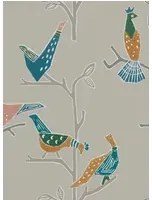 Vogel Tapete Passaro von Scion - Ginger/ Teal