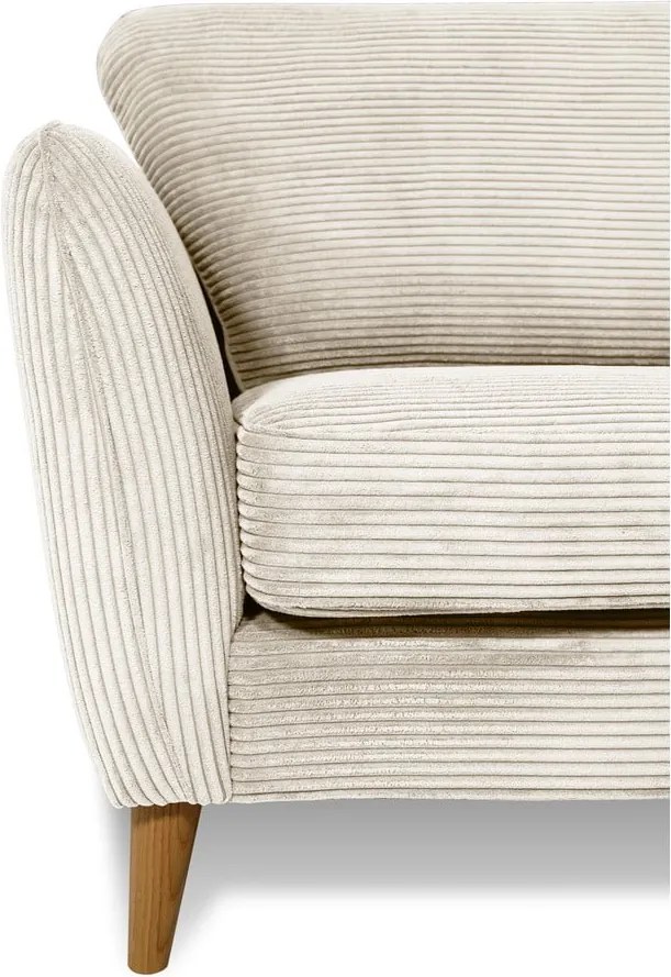 Divano in velluto a coste bianco 206 cm Paris - Scandic