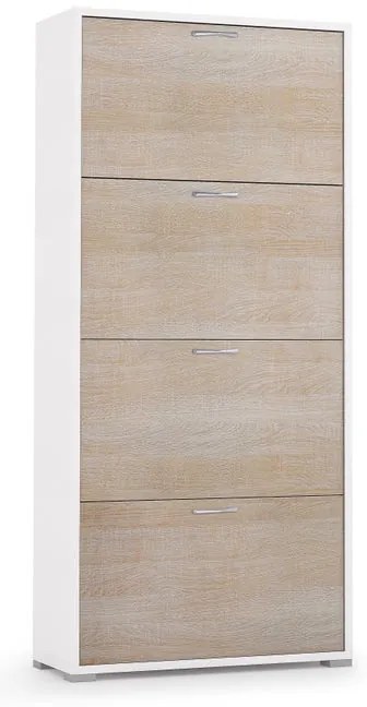 Scarpiera doppia profondità L 67 x H 147 x P 28 cm 24 paia, beige