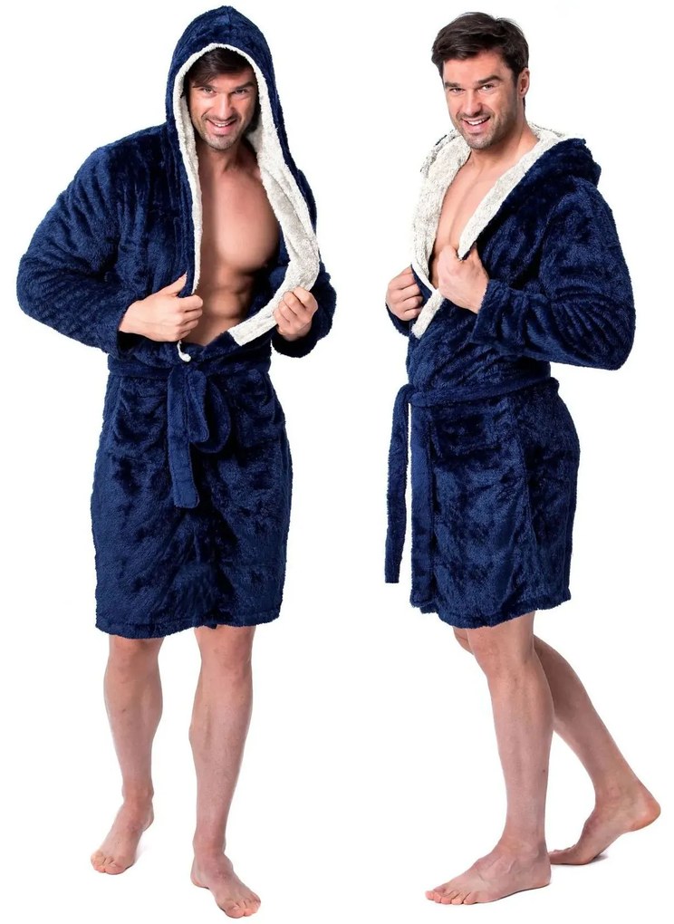 Accappatoio Jordan Powder Navy - Ecru Men L