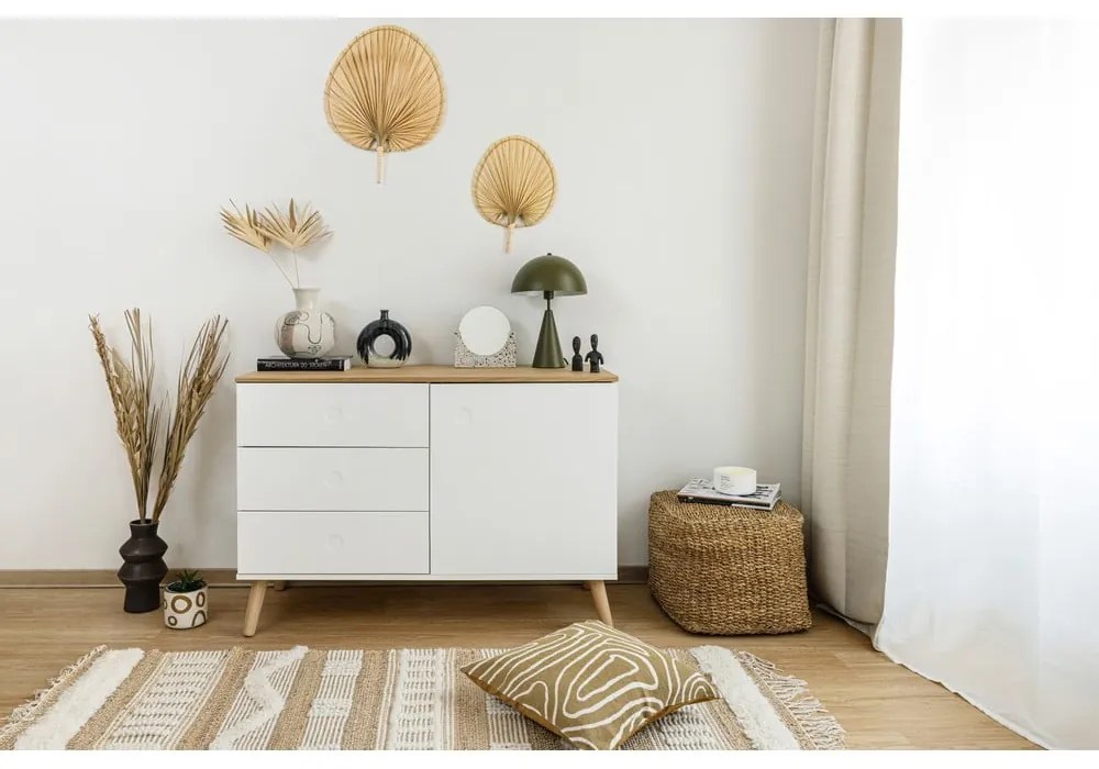 Tappeto bianco/di colore naturale in misto iuta tessuto a mano 120x170 cm Medina – Flair Rugs