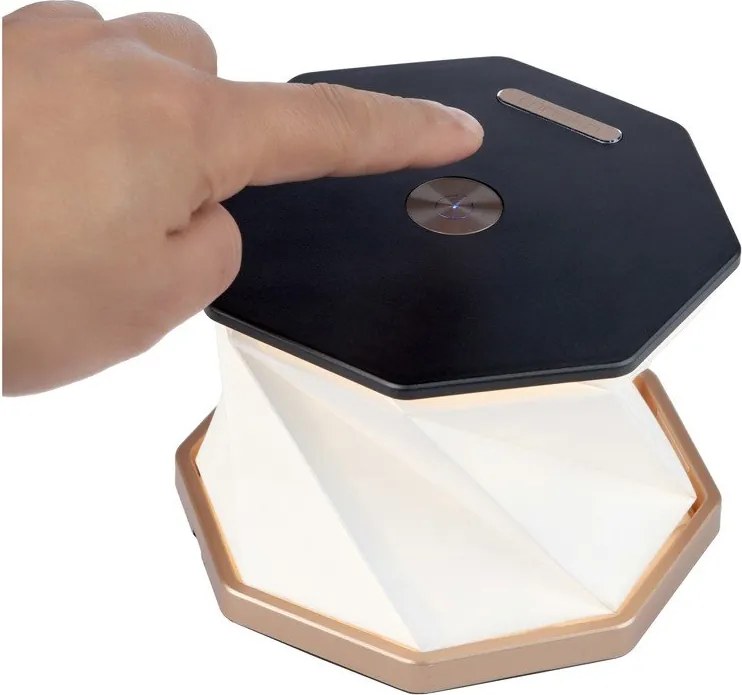 Decorazione luminosa nera con ricarica USB ø 12 cm Twist Hexagon – Gingko