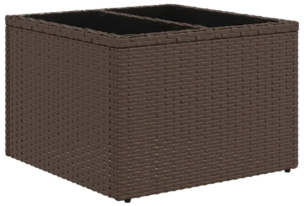 Set divani da giardino 7 pz con cuscini marrone in polyrattan