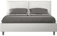 Letto imbottito Matrimoniale 160x200 cm Antea - Senza rete,Bianco,Similpelle