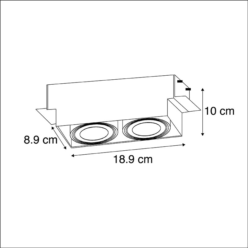 Faretto da incasso Smart bianco a scomparsa incl. 2 GU10 WiFi - Oneon 2