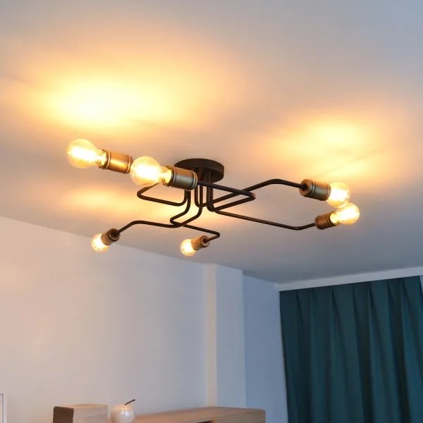 Lampadario a plafone LED TUBE 6xE27/15W/230V