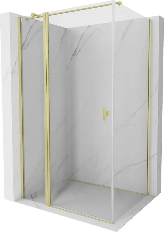 Mexen Mist T cabina doccia battente 110 x 90 cm, trasparente, oro spazzolato - 8A4T-110-090-55-00