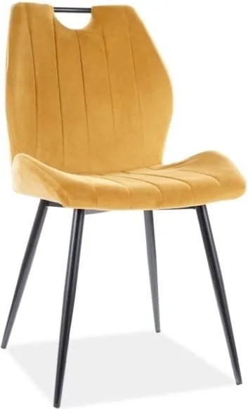 Sedia Arco in velluto Senape / Nero - L52 x H44 x H92 cm