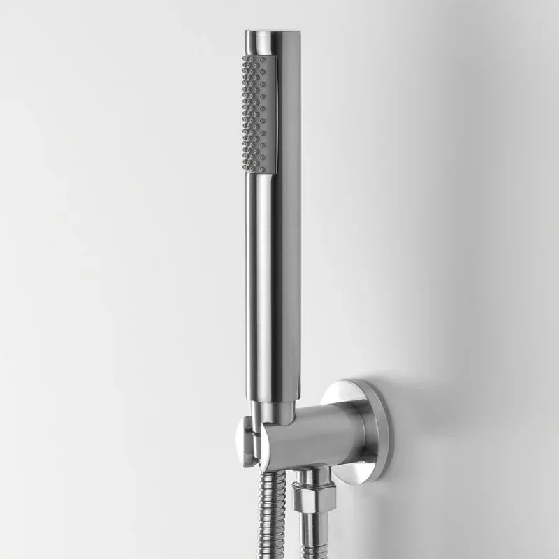 Kit doccia satinato con braccio 35 soffione 25 e set doccia completo Gemini