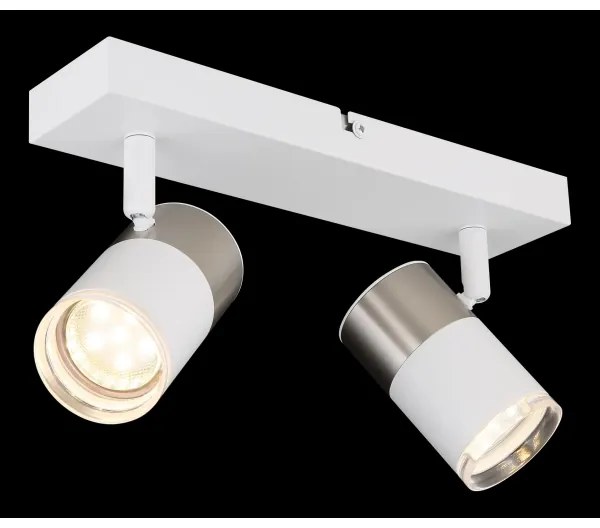 Globo 57851-2 - Faretto BRISBON 2xGU10/25W/230V bianco/cromo