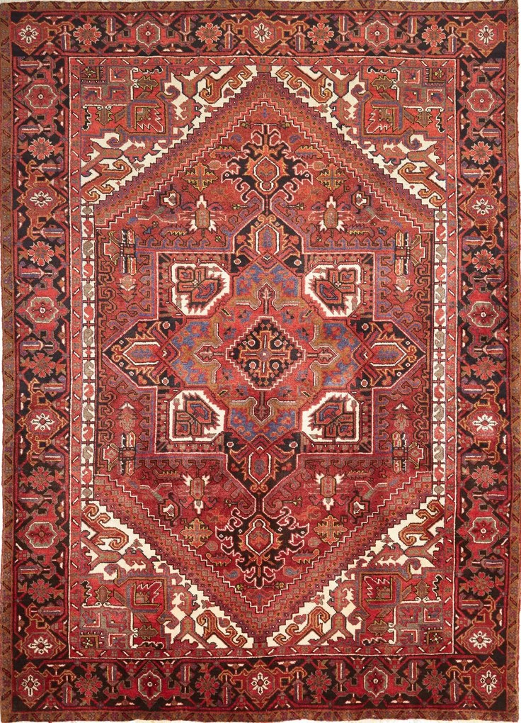 Heriz Tappeto 210 x 280 Rosso (Iran) Annodato A Mano