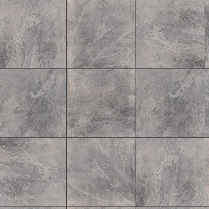 Lastra di cemento Slate Grey Rectif in gres naturale grigio L 60 x L 60 cm, spessore 30 mm