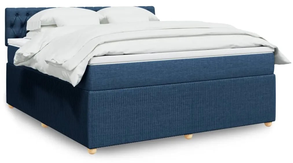Giroletto A Molle Con Materasso Blu 180x200 Cm İn Tessuto /