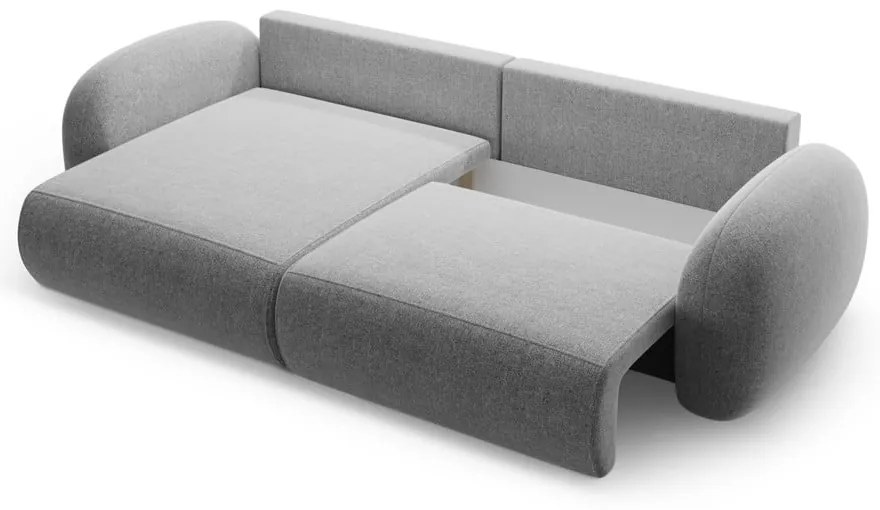 Divano angolare grigio chiaro allungabile/con contenitore con rivestimento in ciniglia Tonale – Cosmopolitan Design