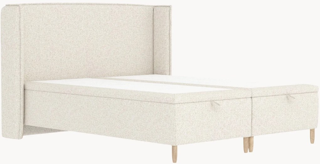 Letto imbottito in bouclé fatto a mano con contenitore Ritual
