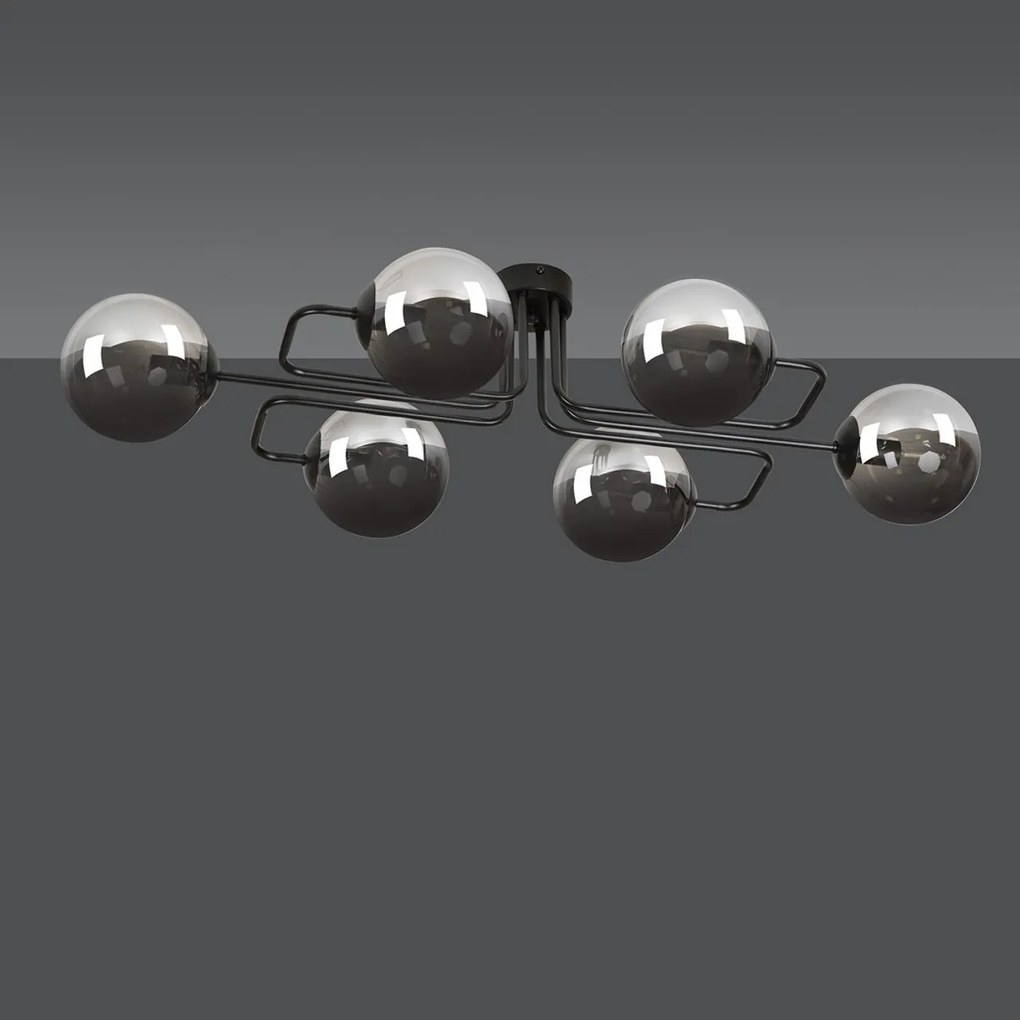 Lampadario da soffitto BRENDI 6 in acciaio e vetro 6xE14