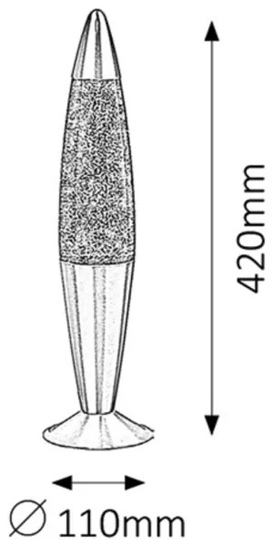 Rabalux 4115 - Lampada di lava GLITTER 1xE14/25W/230V