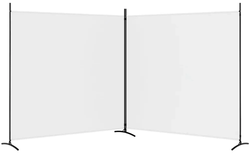 Divisorio a 2 pannelli bianco 348x180 cm tessuto