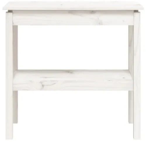 vidaXL Tavolo Consolle Bianco 114x40x75 cm in Legno Massello di