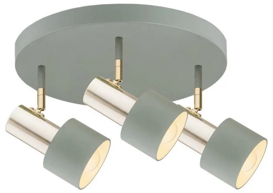 Argon 6007 - Faretto DORIA 3xE27/15W/230V verde/ottone