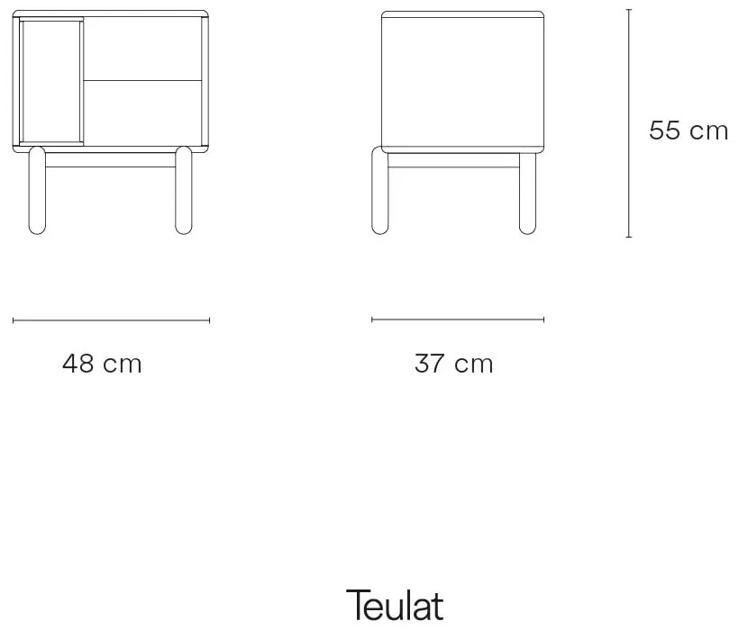 Comodino grigio scuro Corvo - Teulat